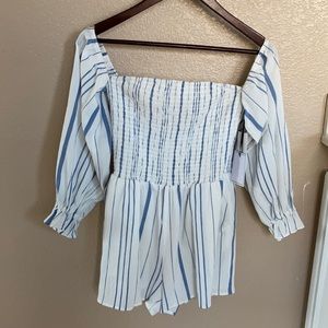 1. State Smocked Off the Shoulder Romper